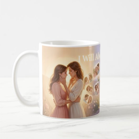 Tasse d'art d'adieu éternel Amour toujours (Gauche)