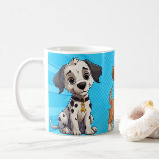 Tasse d'art de chien coloré vibrant • Style d'art