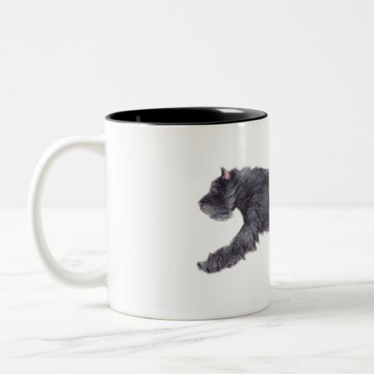 Tasse d'art de chien de DES Flandres de Bouvier (Gauche)