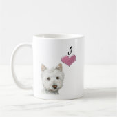 Tasse d'art de chien de Westie d'amour (Gauche)