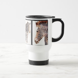 Tasse d'art de faune d'aquarelle de zèbre