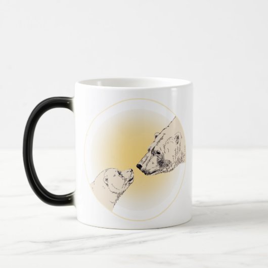 Tasse d'art de faune d'ours blanc et de tasse de (Gauche)