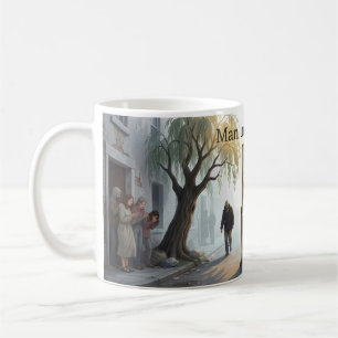 Tasse d'art de l'éveil de la rue de l'homme dans l