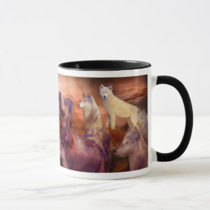 Tasse d'art de montagne de loup