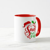 Tasse d'art de mot de Noël de bébé de Père Noël (Devant droit)