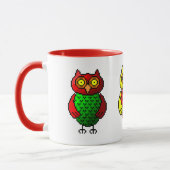 Tasse d'art de pixel de hibou (Gauche)