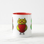 Tasse d'art de pixel de hibou (Centre)