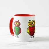 Tasse d'art de pixel de hibou (Devant gauche)