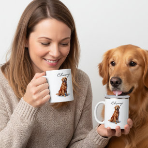 Tasse d'art de retriever doré minimaliste