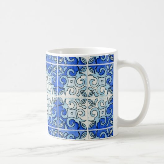 Tasse d'art de tuile - bleu (Droite)