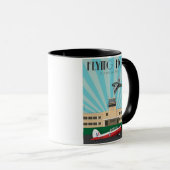 Tasse d'art déco avec l'aéroport et la tamia de (Devant droit)