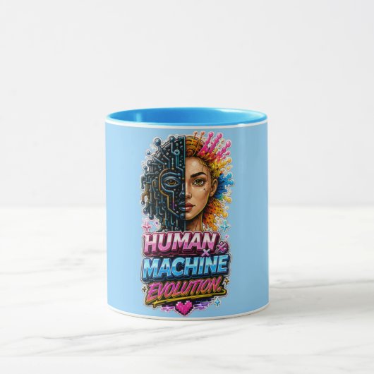 Tasse d'art d'évolution de machine humaine AI (Centre)