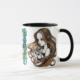 Tasse d'art d'imaginaire d'anges de boule de