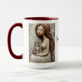 Tasse d'art féerique de chat de Noël fantaisiste (Gauche)