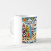 Tasse d'art folklorique de planche de surf (Devant gauche)