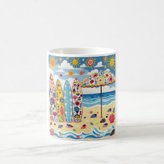 Tasse d'art folklorique de planche de surf