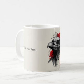 Tasse d'art gothique grunge Crâne de Corbeau Sombr