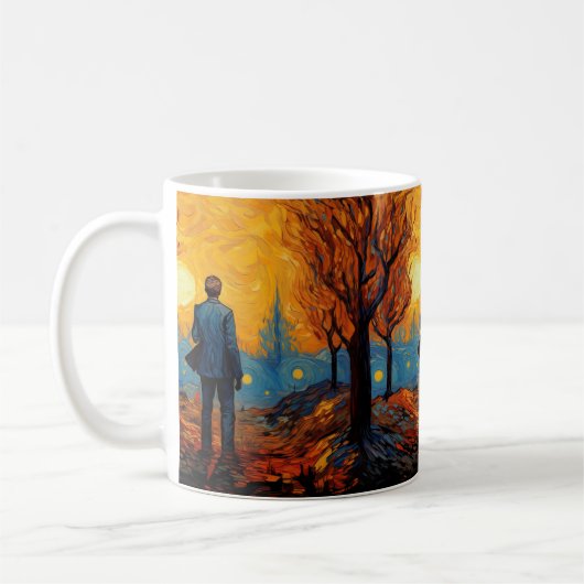 Tasse d'art impressionniste du coucher de soleil d (Gauche)