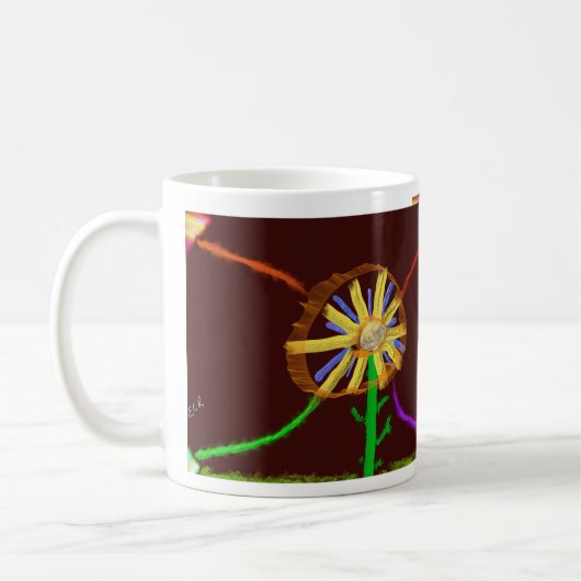 Tasse d'art impressionniste tournesol numérique (Gauche)