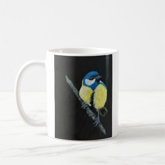 Tasse d'art Mésange bleue sur branche (Gauche)