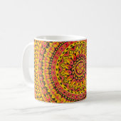 Tasse d'art originale mandala couleur orange (Devant gauche)