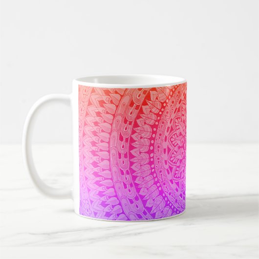 Tasse d'art originale mandala multicolore (Gauche)