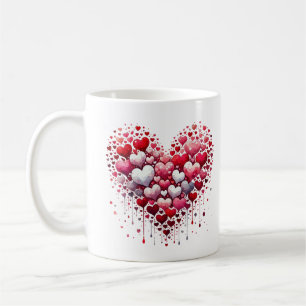 Tasse d'art romantique avec éclaboussure d'amour d