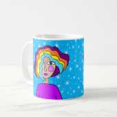 Tasse d'art stylisé de visage abstrait (Devant gauche)