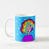 Tasse d'art stylisé de visage abstrait (Gauche)