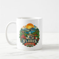 Tasse d'art vintage de café Flores Sunrise Indonés