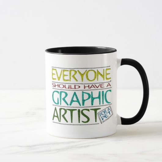 Tasse d'artiste graphique d'animal familier (Droite)