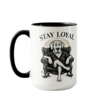 Tasse d'artiste Stay Loyal Cool Dog, Ligne minimal