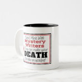 Tasse d'avertissement d'auteur de mystère (Devant gauche)