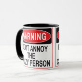 tasse d'avertissement de personne folle (Devant gauche)