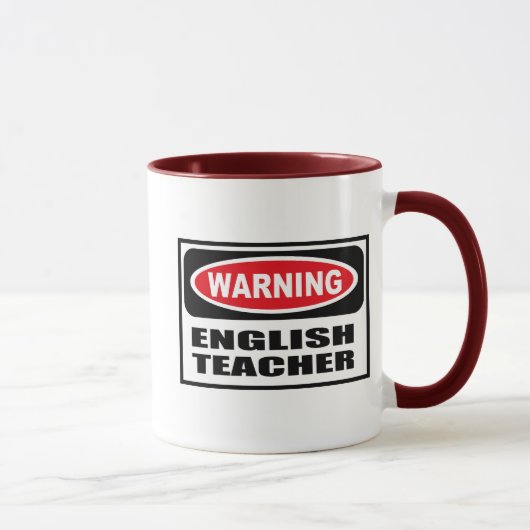 Tasse d'avertissement de PROFESSEUR D'ANGLAIS (Droite)