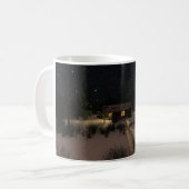 Tasse de 11 oz avec image "Cabine d'hiver" (Devant gauche)
