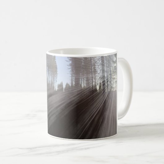 Tasse de 11 oz avec l'image "Soleil à travers les (Devant droit)