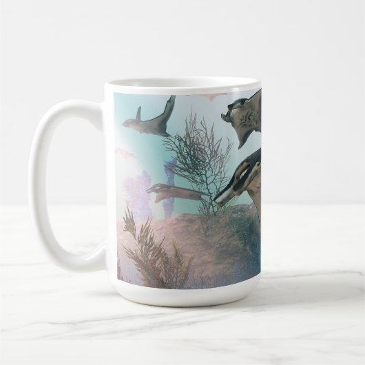 Tasse de 14 oz avec l'image "Manta Ray Migration" (Gauche)