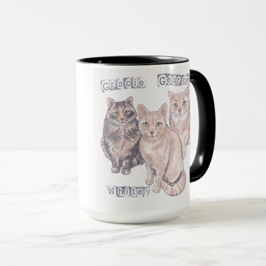 Tasse de 3 minous (Devant droit)