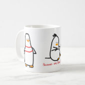 Tasse de 3 oiseaux - pingouins avec des problèmes (Devant gauche)