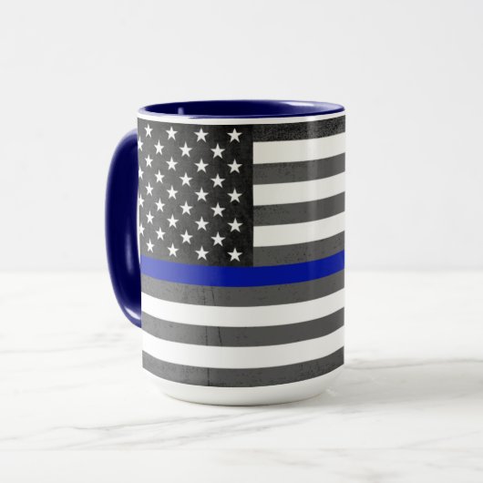 Tasse de 44 cl - Thin Blue Line (Devant gauche)