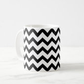Tasse de B&W, chevron noir sur le blanc (Devant gauche)