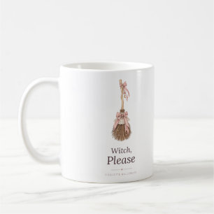 Tasse de balai d'Halloween Coquette Sorcière s'il