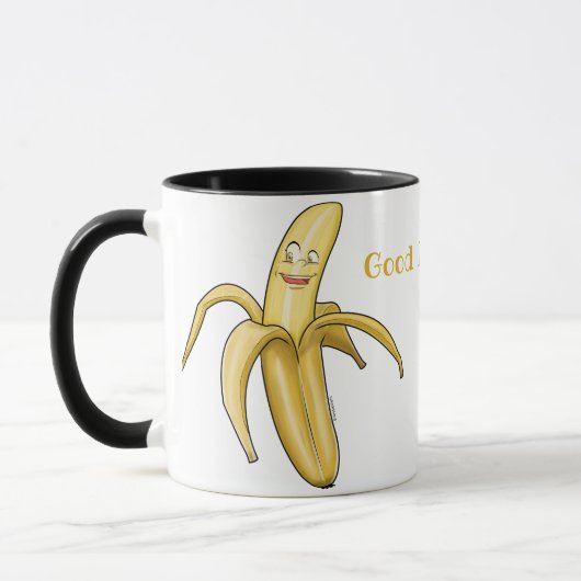 Tasse de banane bonjour - coupez la bande dessinée (Gauche)