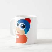 Tasse de bande dessinée de bébé de ski (Devant gauche)