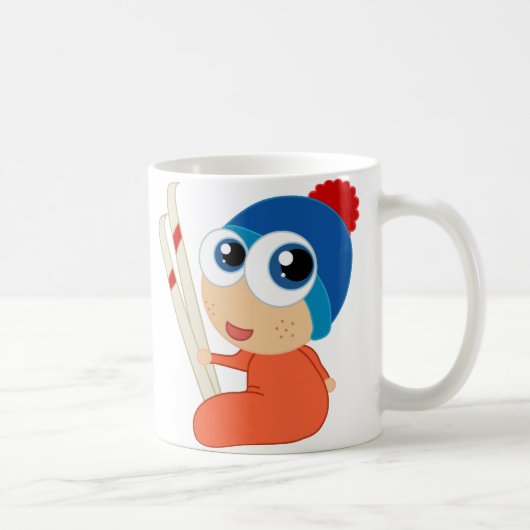 Tasse de bande dessinée de bébé de ski (Droite)