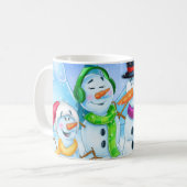 Tasse de bande dessinée de bonhomme de neige (Devant gauche)