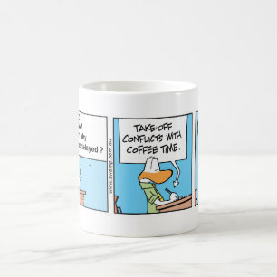 Tasse de bande dessinée de café de contrôle du