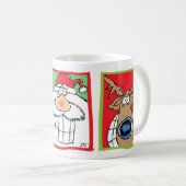 Tasse de bande dessinée de Noël de Père Noël, de (Devant droit)