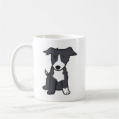 Tasse de bande dessinée de race de chien de border (Gauche)